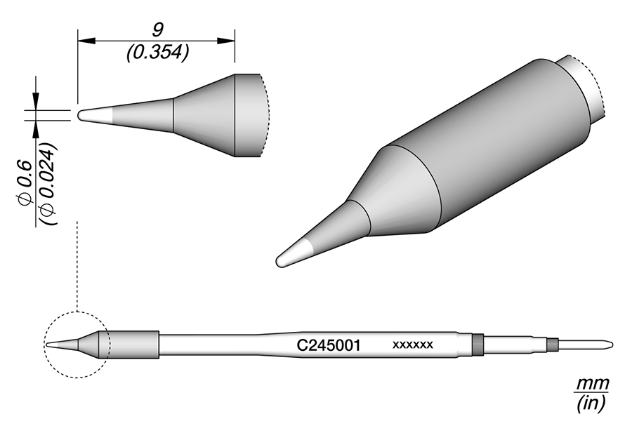 C245001 - Conical Cartridge Ø 0.6
